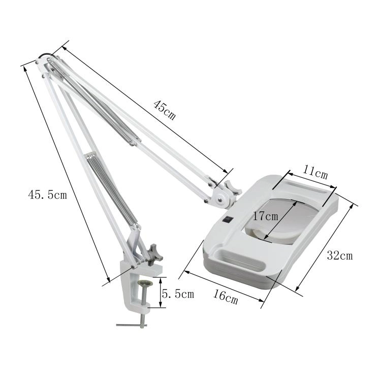 High quality/High cost performance  Workshops Beauty Salon Magnifying Lamp Desk Clamp Illuminated Magnifier LED Magnifier Lamp