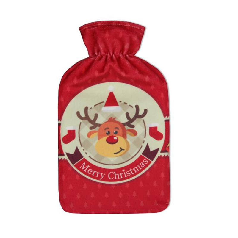 Super Warm Cute Christmas Fleece Covers with Hot Water Rubber Bottle