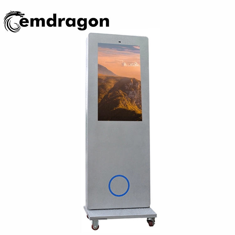 Digital Advertising Screen 32 Inch Air-Cooled Vertical Screen Floor Outdoor Advertising Machine-2 LED Outdoor Digital Signage Hospitals Ad Player