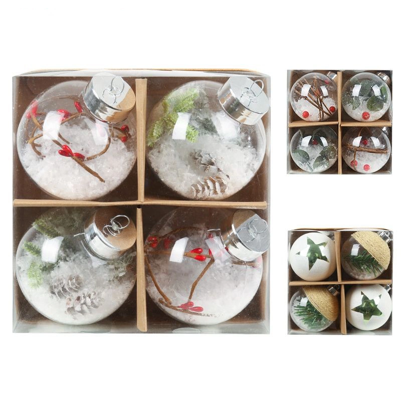 2023 White Green Clear Decorative Hanging Christmas Tree Ball Ornaments