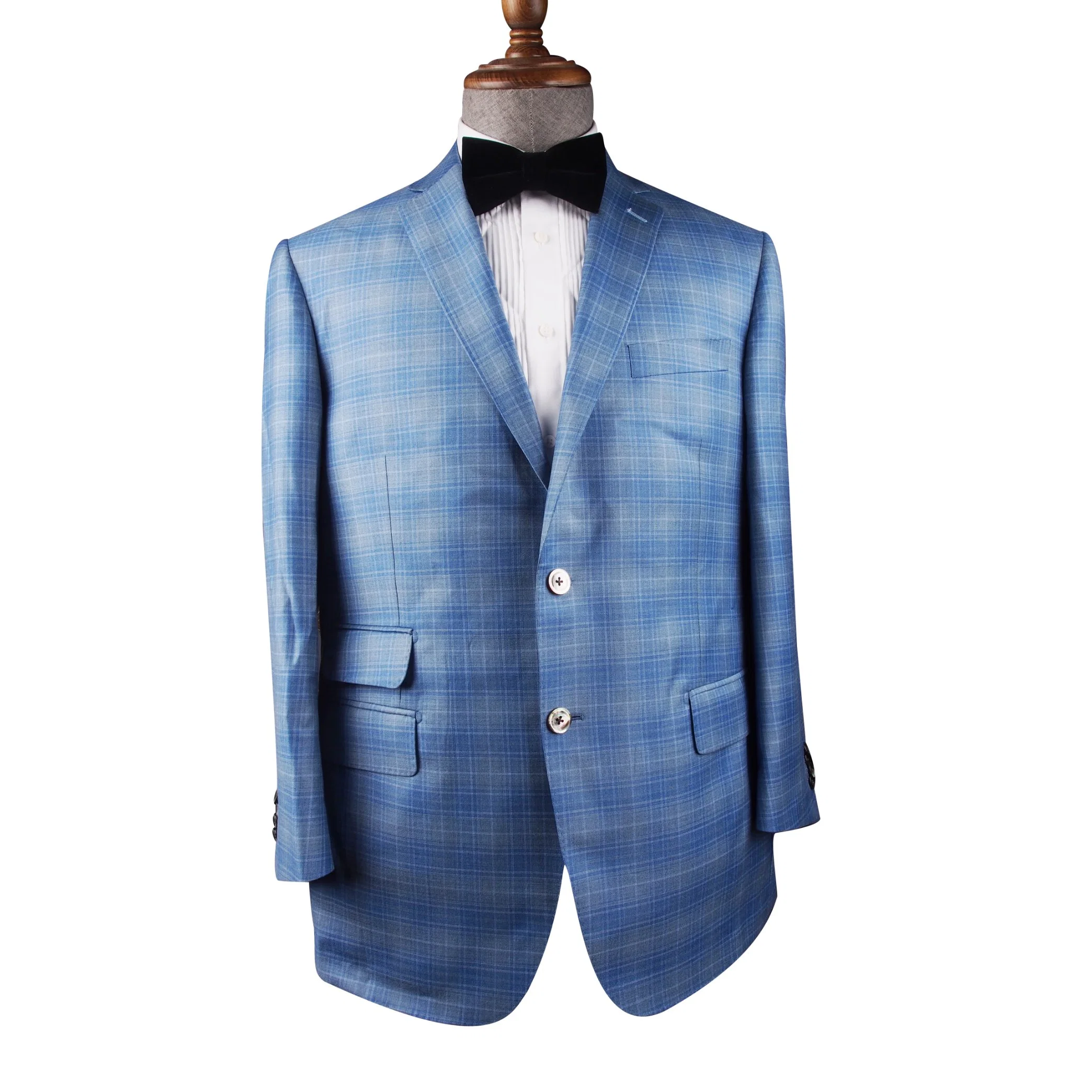 Wholesale/Supplier Custom Made Blue Plain Double Breasted Jacket 100% Wool Woven Suit