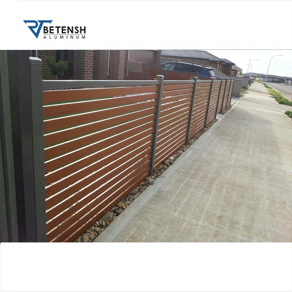 Eco Friendly Aluminum Balcony Privacy Fence Profile Louver Frame Horizontal Slat Fencing for Garden/Villa/Driveway Gate/Walkway Gate/Door