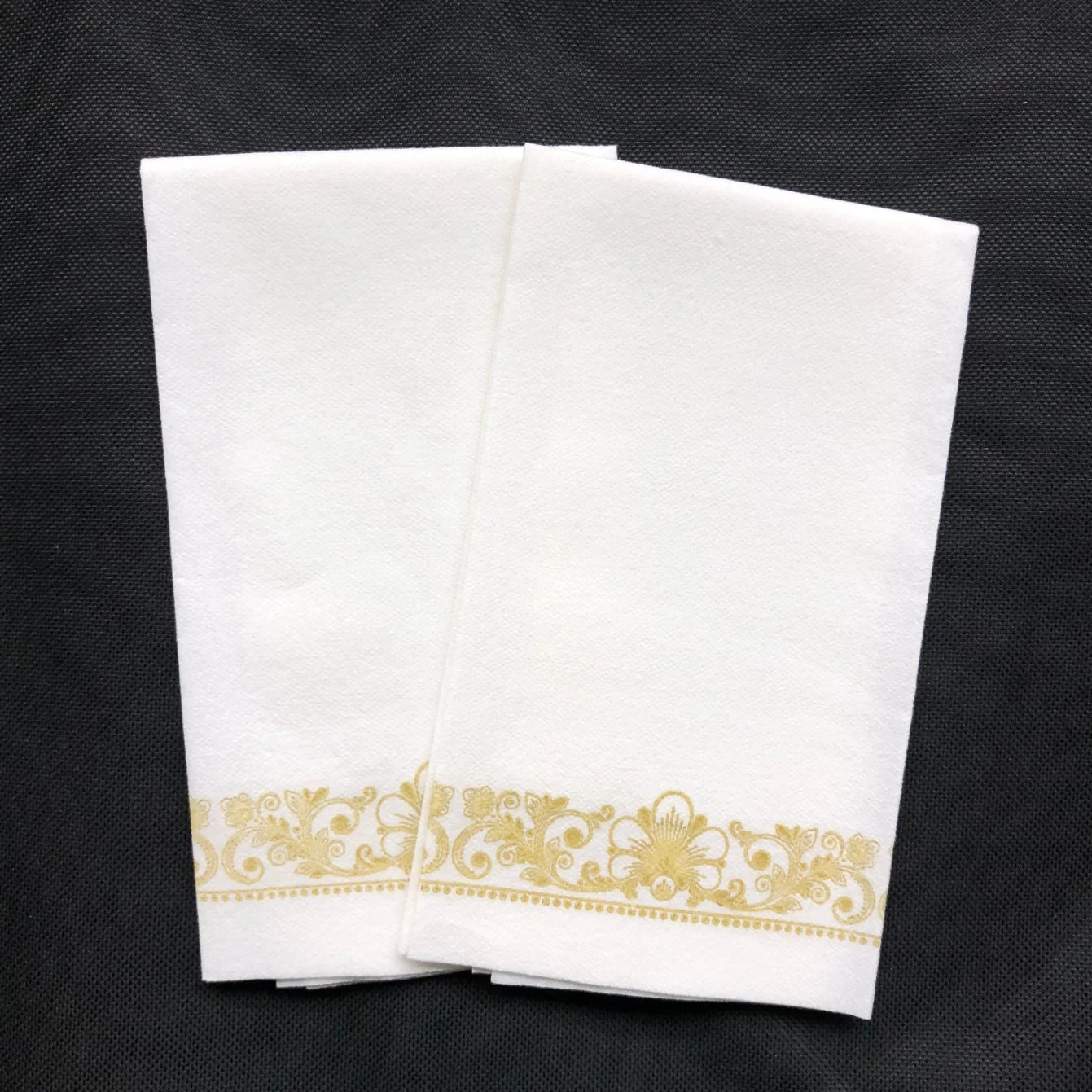 1ply Airlaid Gold Printed Logo Dinner Paper Napkins