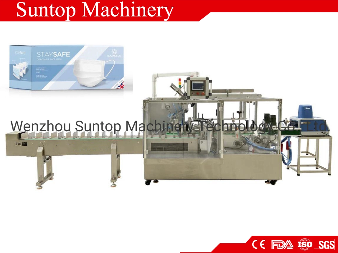 Automatic Facial Mask/Band-Aids/Condoms/Plaster/Patch Cartoning Cartoner/Tea Bag Box/Sanitary Pad/Flaky Products/ Packing Packaging Machine with Feed Device