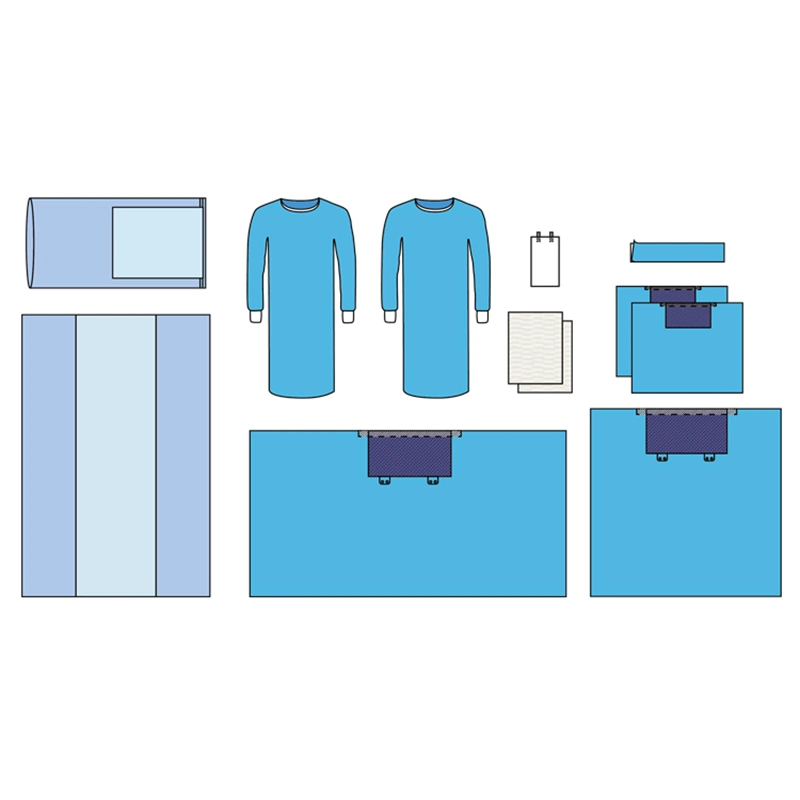 Angiografía quirúrgicos estériles desechables Pack con panel transparente