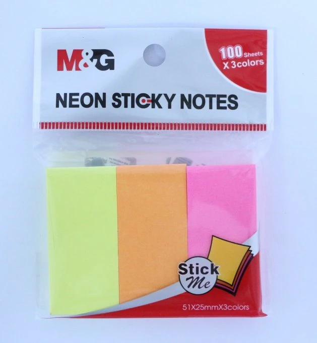 M&amp;G Neon Color 3 Color Bright Color Sticky Pad 100 листов