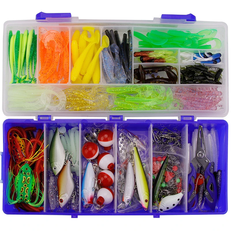 Topconcpt 350PCS Freshwater Fishing Lures Kit Fishing Tackle Box with Tackle Included Frog Lures Fishing Spoons Saltwater Pencil Bait Grasshopper Lures for Bass