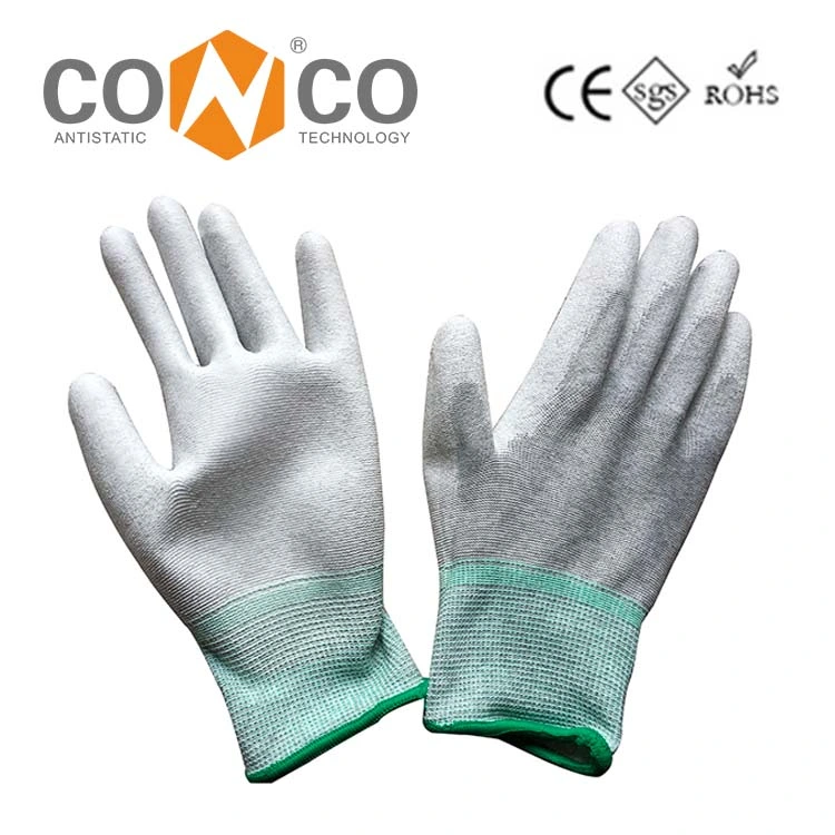 Wholesale/Supplier Cheap Flexible Anti Static Assembly PU Finger Tip Coated ESD Gloves