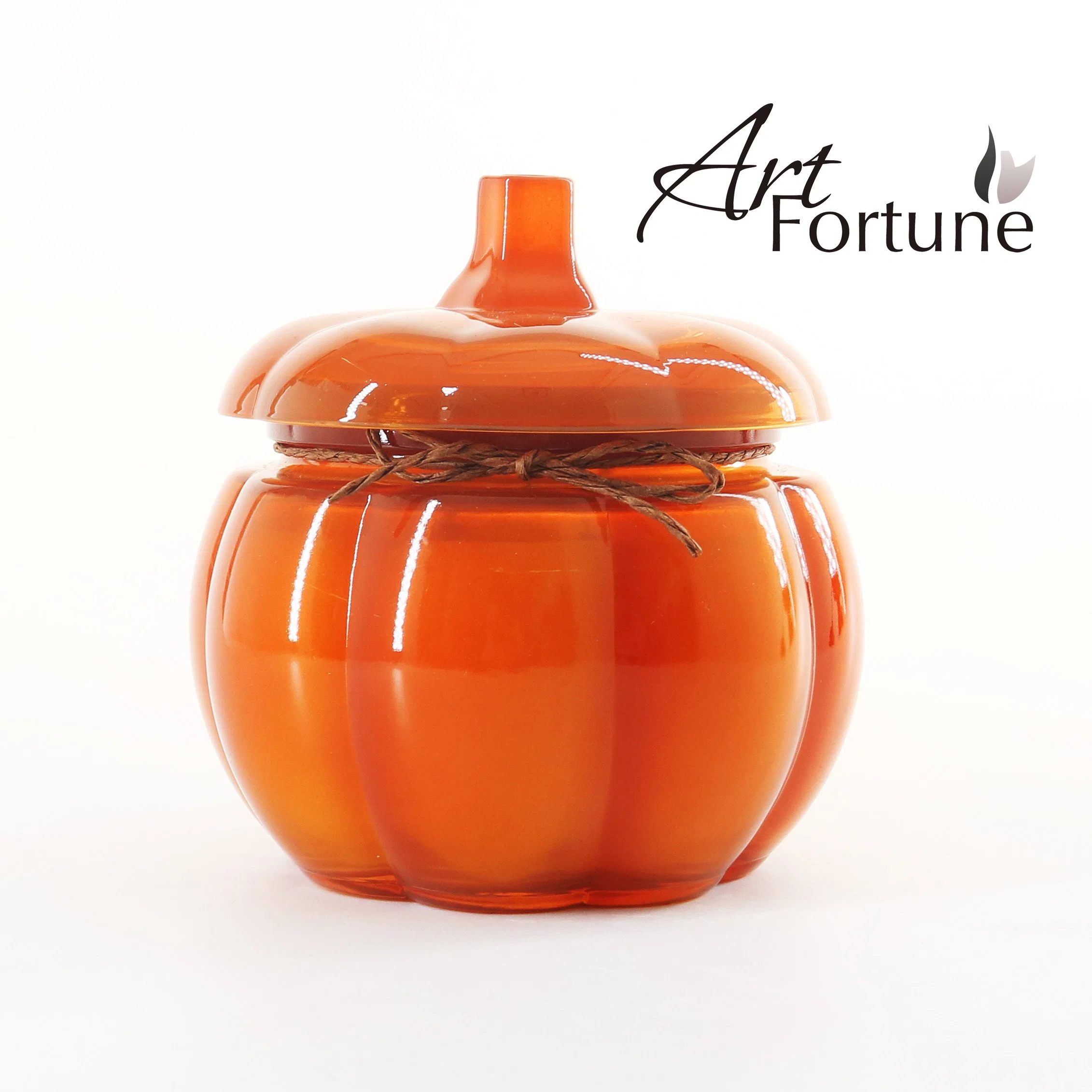 High Quality Pumpkin Glass Scented Candle with Wooden Lid for Home Decoration
