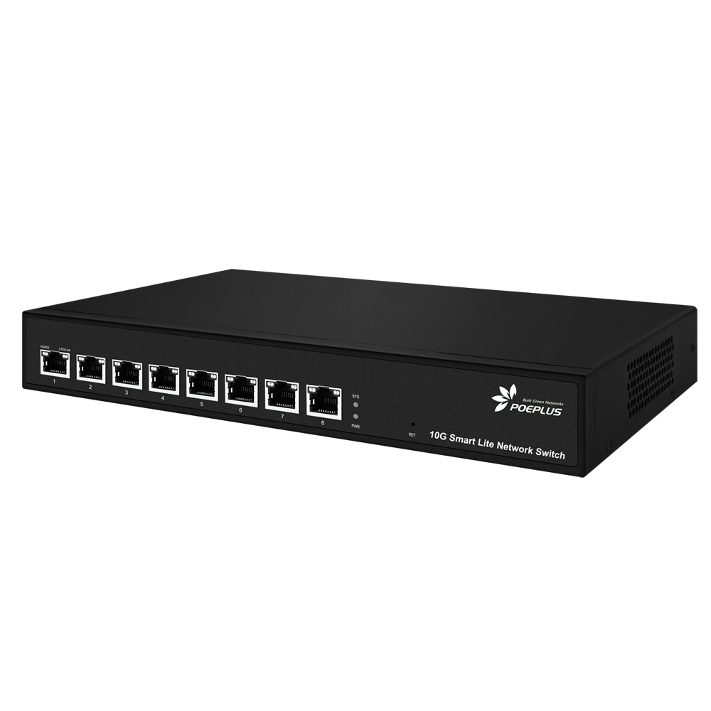 8 ports 10gbe RJ45 1/2.5/5g Auto Adaptive Smart Lite semi-géré Commutateur réseau