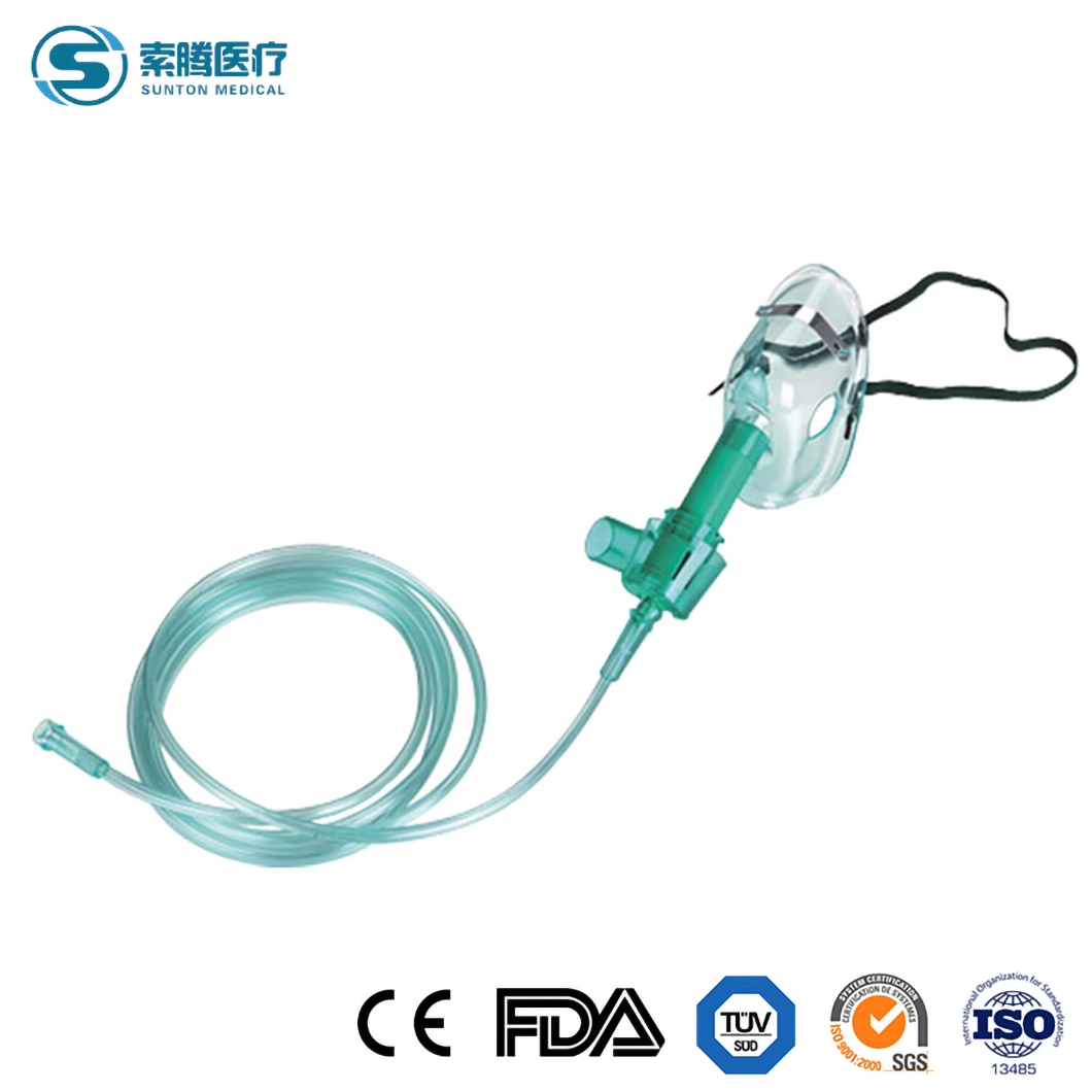 Sunton China máscara laríngea de silicona de PVC hijo fábrica Mascarilla de oxígeno de emergencia Non-Rebreathing Cúpula de gas del tanque de oxígeno de buceo con aire de máscara de oxígeno de los precios de la máscara