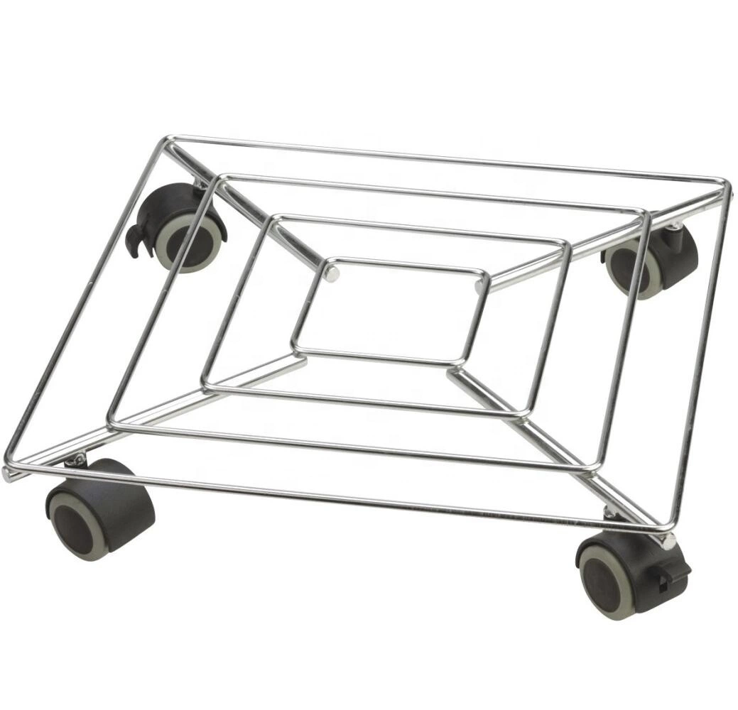 Plant Trolley with Wheel Metal Stand Holder Garden Plant Pot Metal Trolley Metal