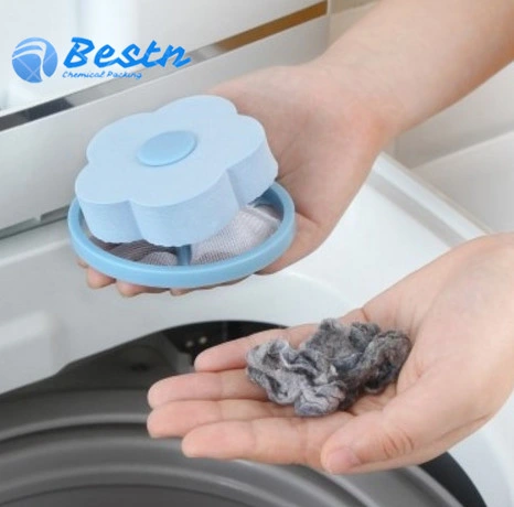 Pink & Blue Washing Machine Floating Filter Ball Mesh Flower Shape Laundry Bag for Remove Fur and Hair