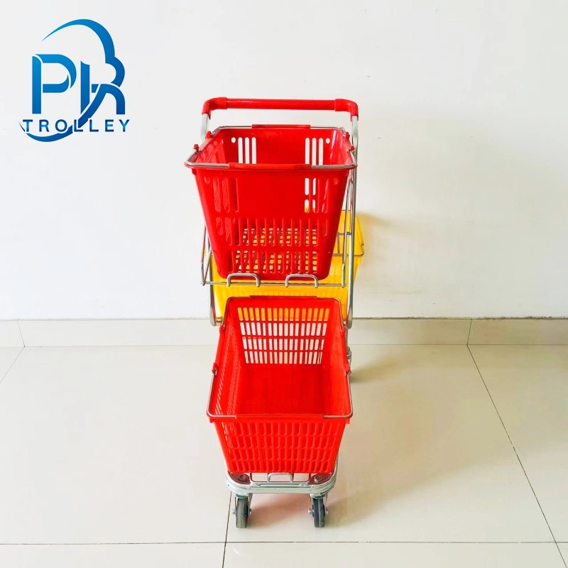 Holds Three Baskets Versatile Shopping Cart for Convenience Stores