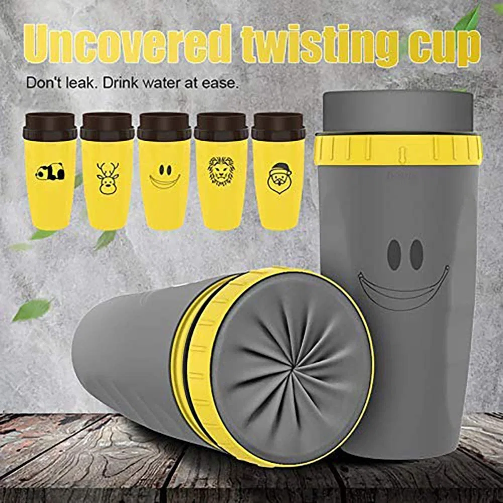 Lidless Neolid Twizz Coffee Cup Aperture Mug with Straw Double Silicone Tiktok Leak Proof and Insulated Revolutionary Twist Plastic Travel Mug