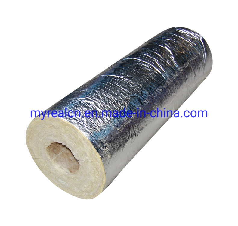 Glass Wool Insulation Heat Resistant Rock Wool Tube with Aluminum Foil