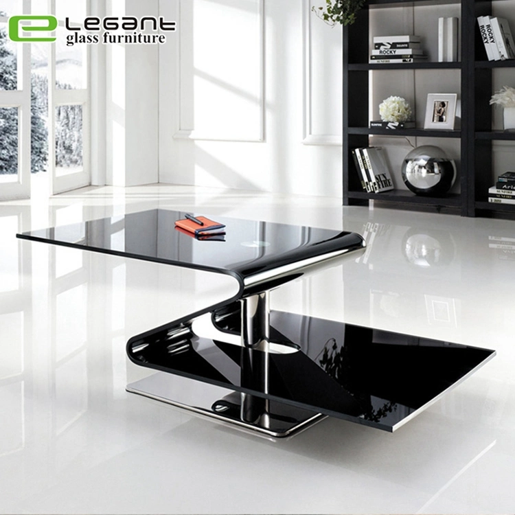 Clear Curved Glass Center Table