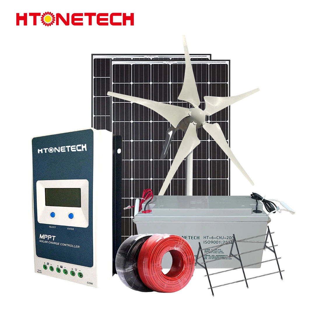 Htonetech 150W Solar Panel Mono Wholesale/Supplierrs Solar Energy System Hybrid China Home Wind Power System with Wind Power Set