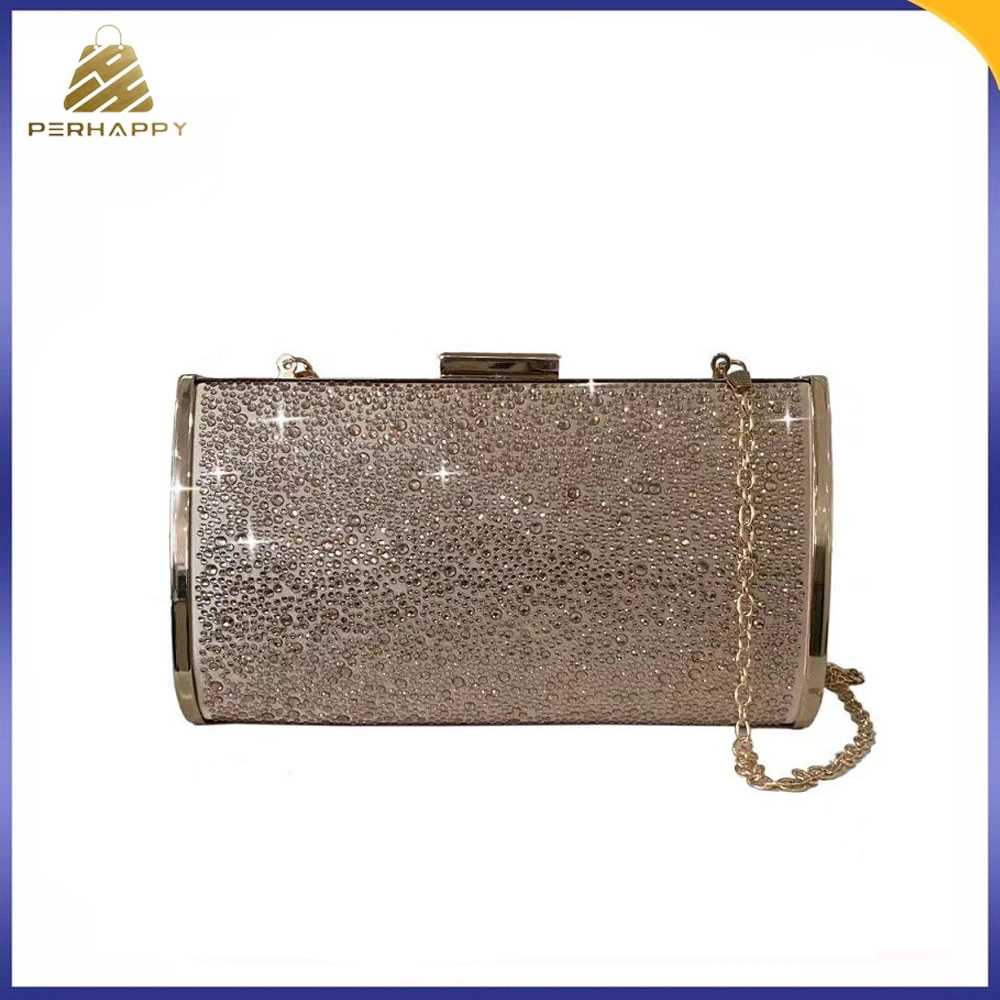 Hot Sale Customized Shinny Luxury Lady Satin Rhinestone Handbag Beaded Crystal Evening Clutch Purse Bag Prom Wedding Party Bag