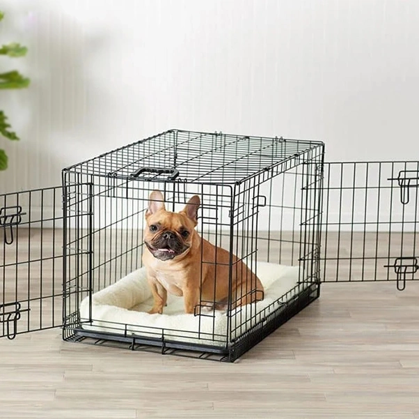 Double-Door Metal Foldable Large Heavy Duty Pet Dog Crate Dog Cage