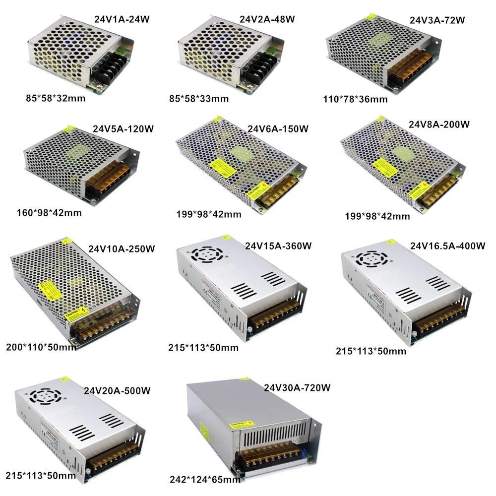 Lichttransformatoren DC24V LED-Treiberadapter 24W 48W 240W 360W Schaltnetzteil