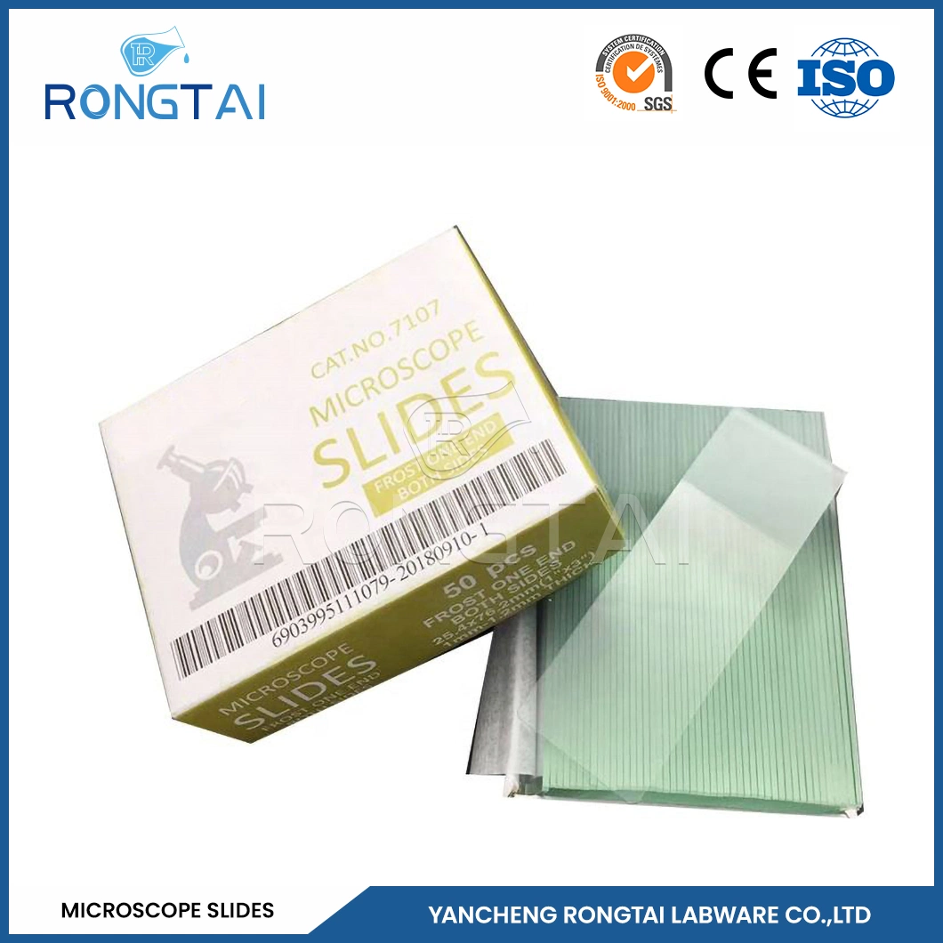 Rongtai Laboratory Bottle Glassware Fabricators Microscope Slide 7107 China 7101 7102 7105 7107 7109 Laboratory Slides