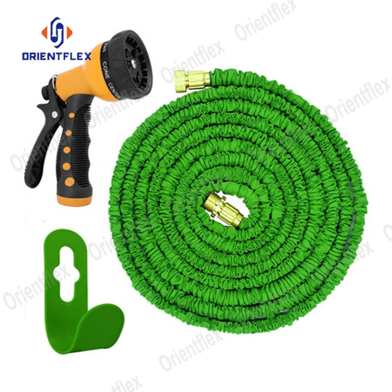 Blue Flexible Retractable Latex Garden Top Brass Expandable Water Hose