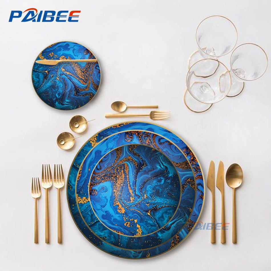 Paibee Ceramic Plate Set Dinnerware Home Plate Set Dinner Plate Restaurant Plate Party Plate Set Bone China Plate Set