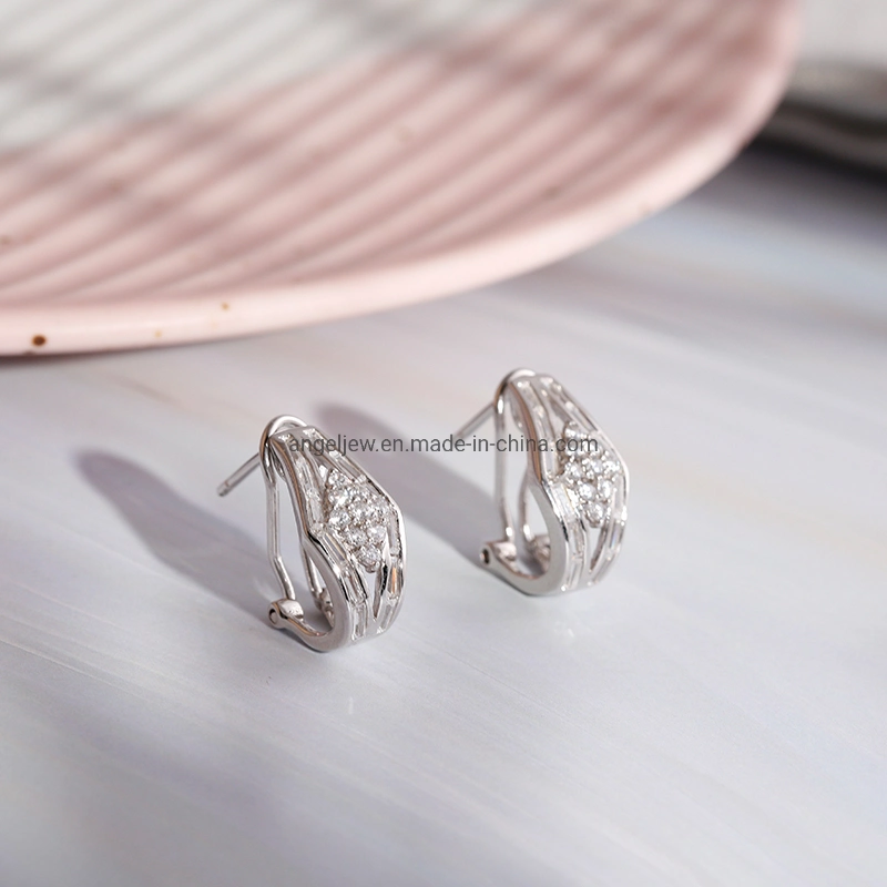 Wholesale/Supplier 925 Silver Fashion AAA Zircon Wedding Earrings Hot Sale High Fashion Fine Jewelry for Women