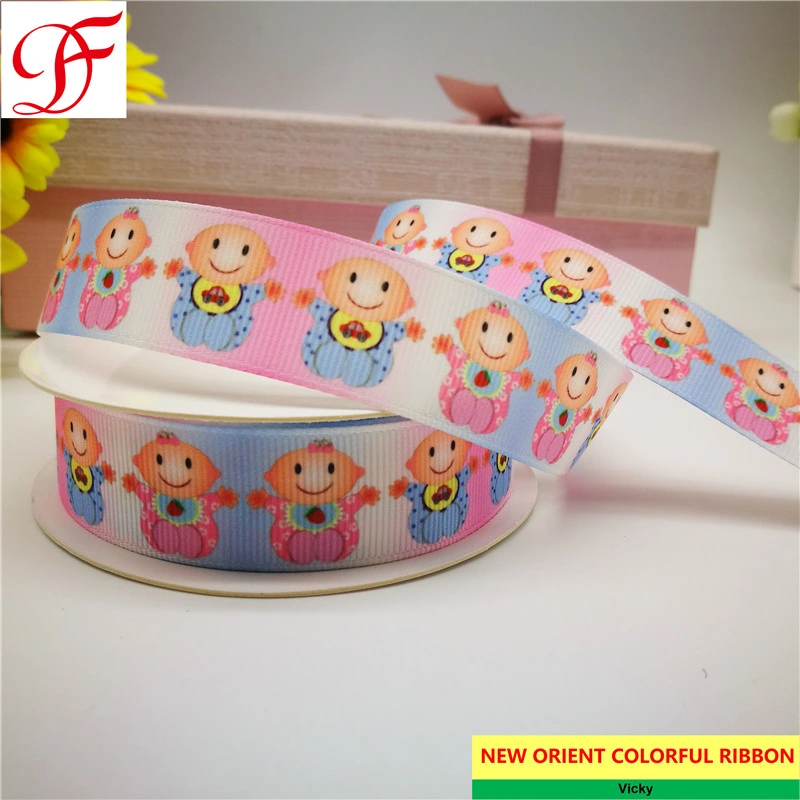 Custom 100% Polyester Thermal Transfer Printing Grosgrain Ribbon Double/Single Face Satin Sheer Organza Hemp Taffeta Gingham Ribbon for Gifts/Packing