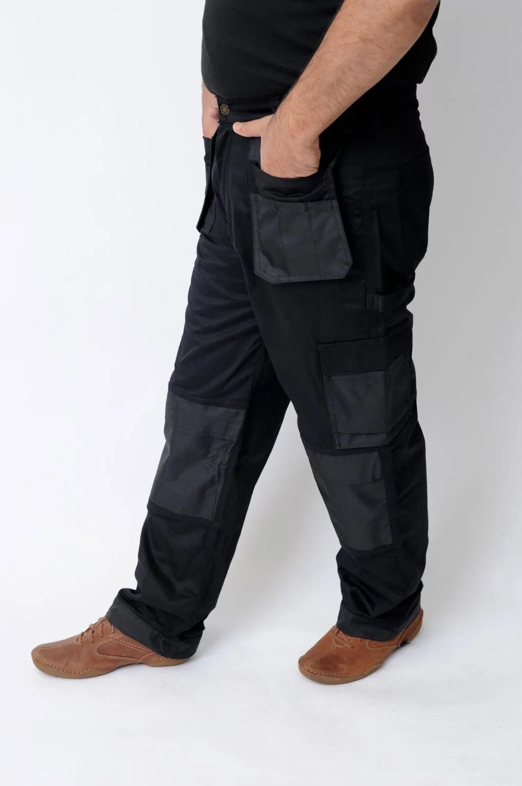 Men's Cargo Trousers Work Trouser Knee Pad Pocket Black Grey Khaki Heavy Duty