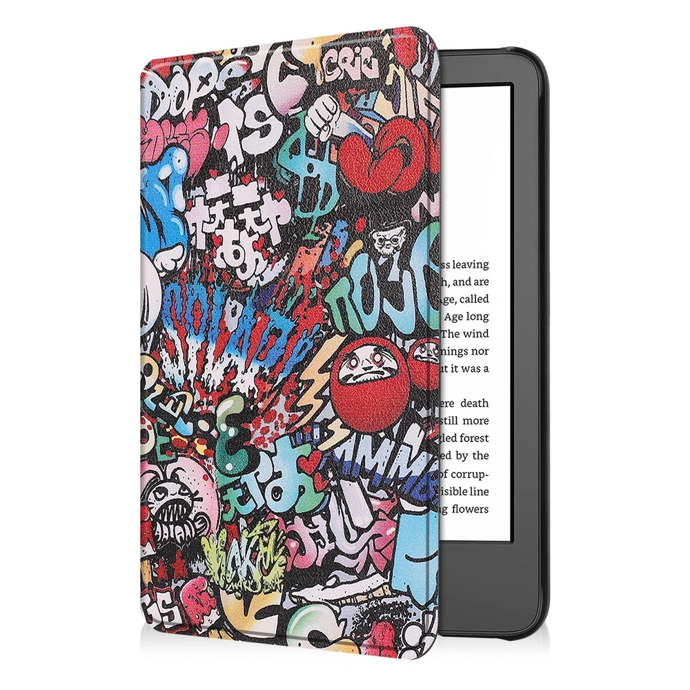 Durable Printed Patterns Case for Kindle 11th 2022 6 Inch Flip Ebook Cover