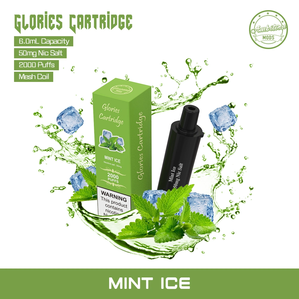 Glories 18650 Kit VAPE desechable 6ml VAPE Pen ambition Mods Atomizador electrónico cigarrillo 2000 Puffs Pod