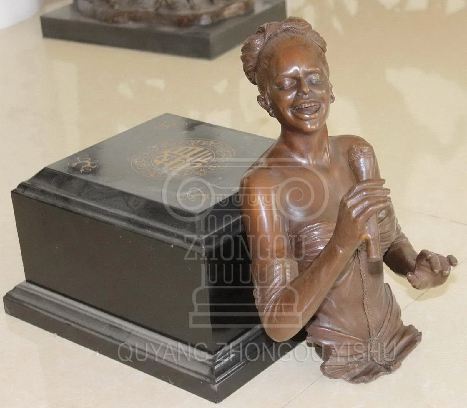 Bronze Statue Home Decoration Female Singer