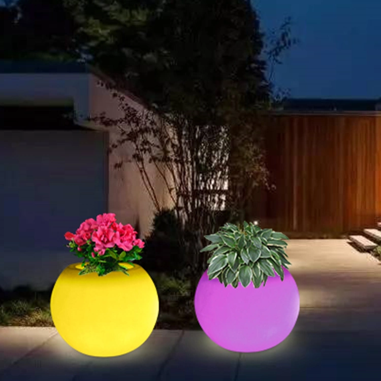 Light up Flower Pot Plastic Flower Pots Wholesale/Supplier Round Planter