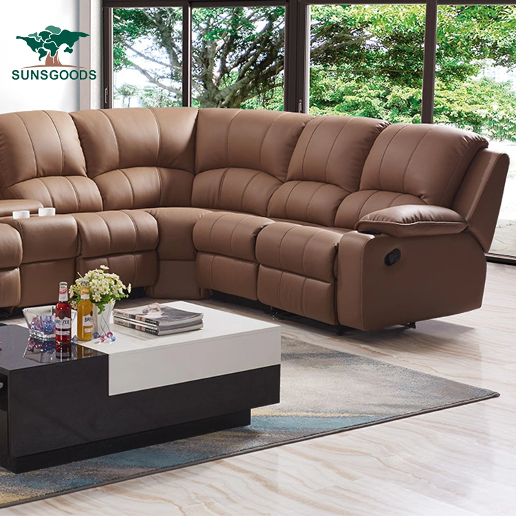 Manual de mejor venta aire mecanismo reclinable conjunto sofá de cuero
