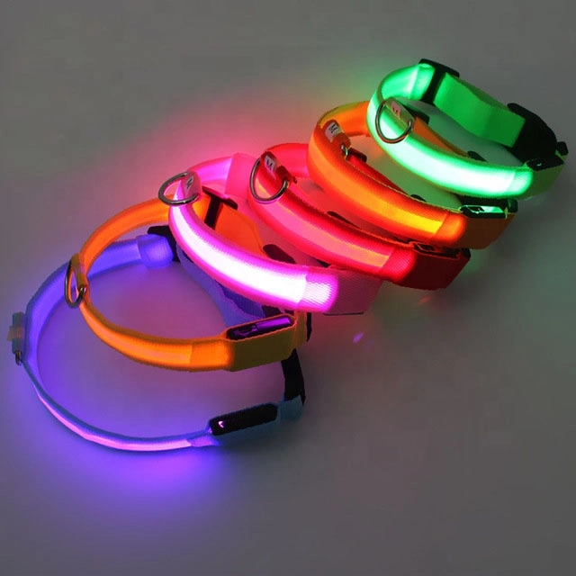 Pet LED Dog Collar Light up Dog Collar USB Charging LED Nylon Dog Collar Pet Products