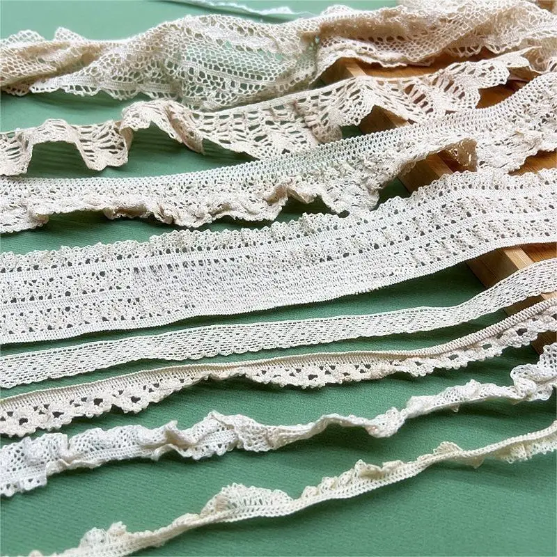 K3015 Elastic Elastic Elastic Apricot Lace Cotton Lace DIY Accessories Ear Edge Clothing Decorative Cotton Lace