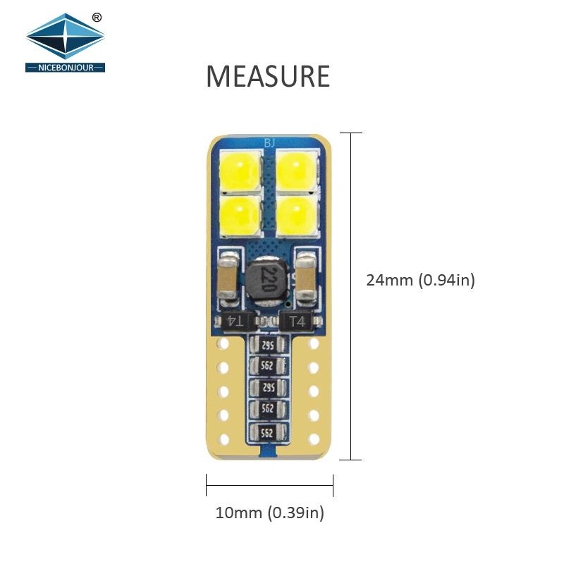 Car Bombillos 3030 8SMD T10 Ampoule LED blanche chaude Wedge Light Bulb W5w 194 168 158 192 12V 24V Lampes de plaque d'immatriculation.