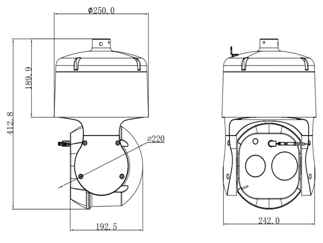 Unviision Long Range Infrared Thermal IP Dome Camera for Forest Fire Detection