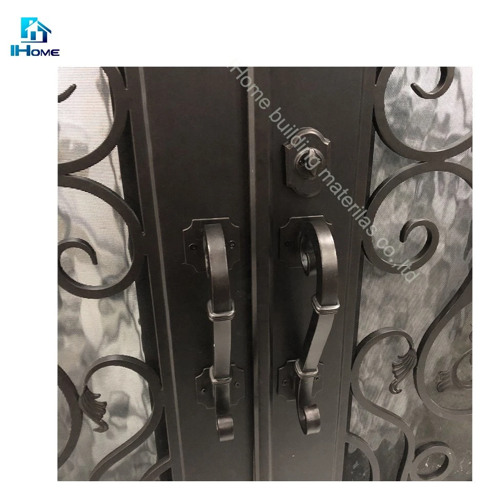 Flat Wrought Iron Entry Doors, Single & Double Exterior Iron Front Doors