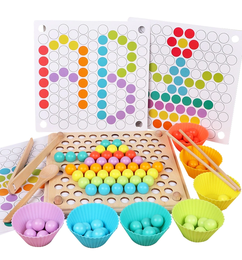 Madera de color de la Junta de Peg Cordón juego educativo Montessori juegos para niños