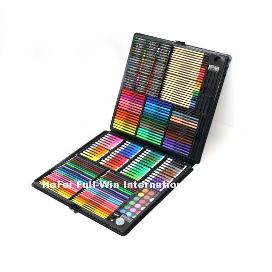 Venta caliente 258 PCS Multi colores Cera Crayon Color lápices Set de Arte plástico para niños y niños