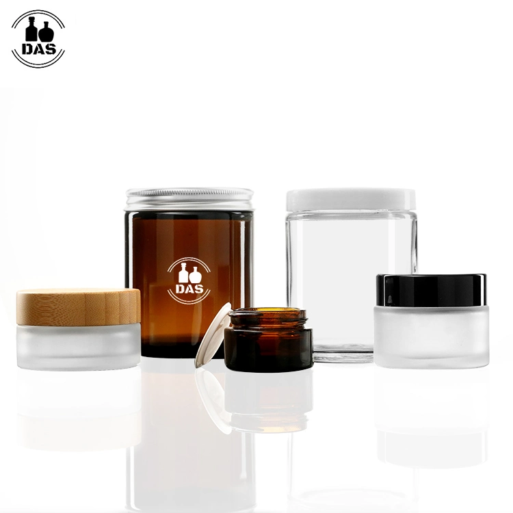 Supplier 5g 15g 30g 50g 100g Empty Luxurious Face Eye Cream Cosmetic Frosted Glass Jar Container