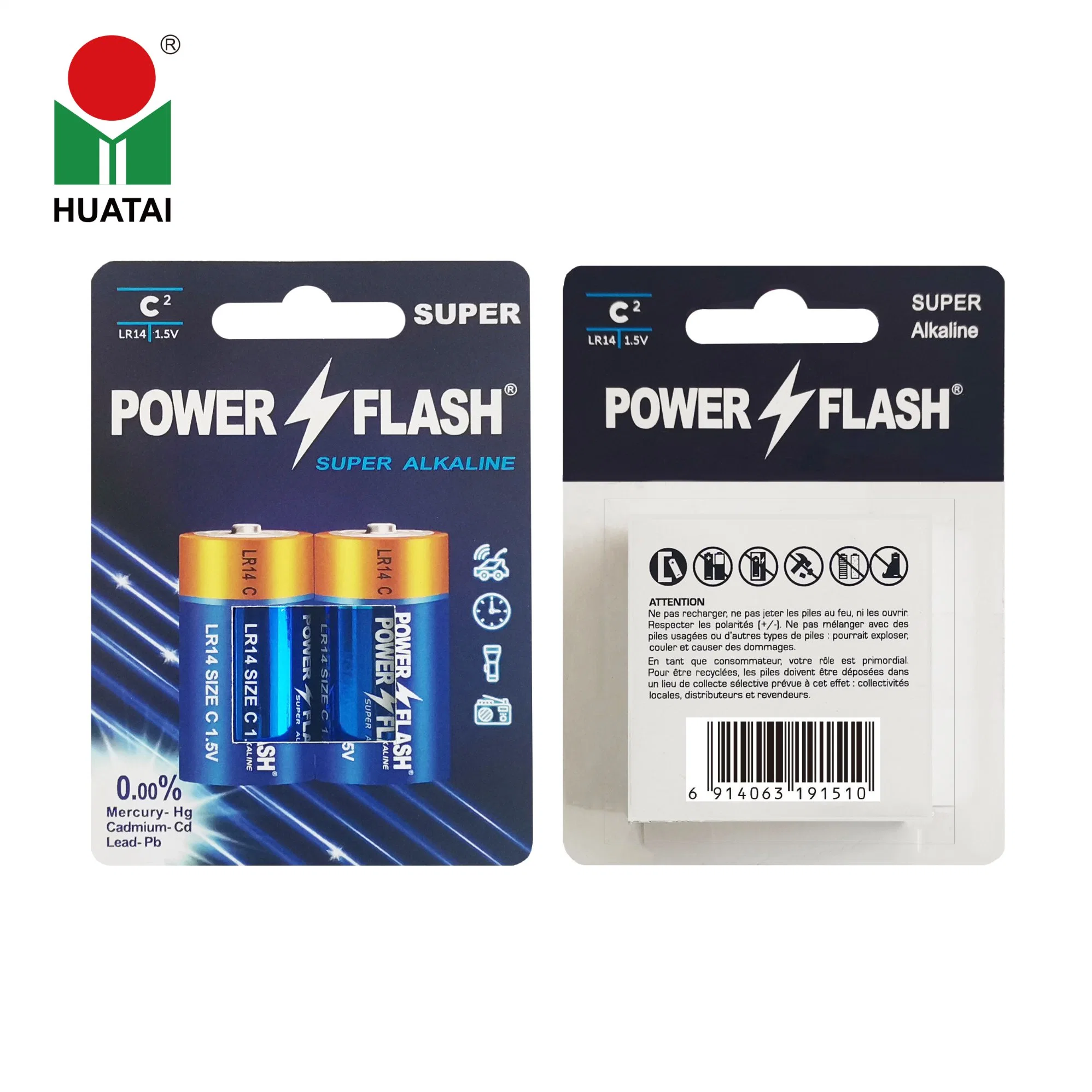 100% Paper Blister Card Super Alkaline Batteries AA, AAA, D, C, 9V