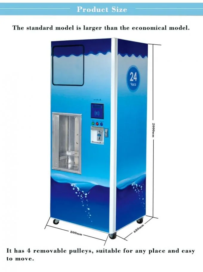 Modelo estándar Durable accionado por monedas beber Osmosis inversa agua Vending Máquina