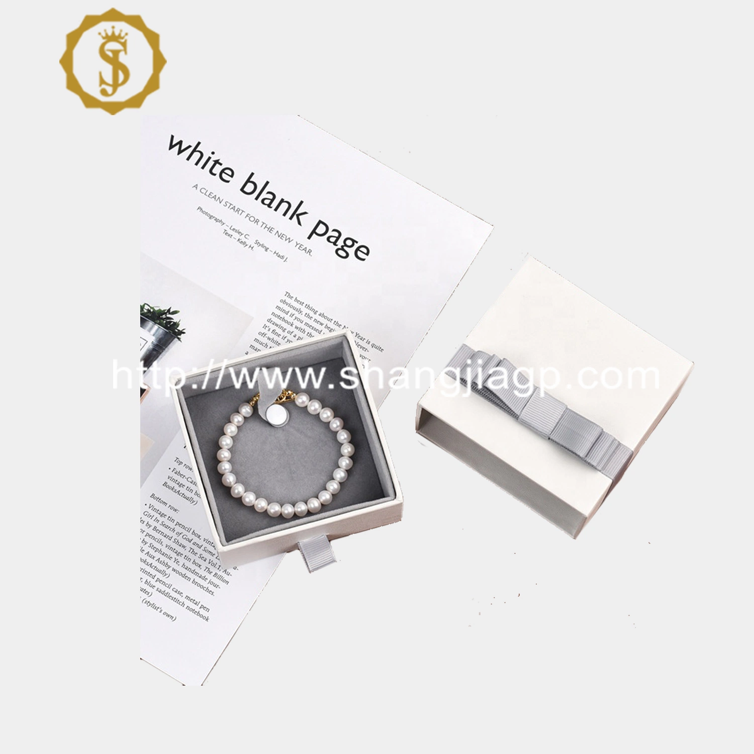 China Manufacturer New Design Wholesale/Supplier Paper Cardboard Necklace Bangle Pendent Ring Jewelry Jewellery Drawer Gift Box with Ribbon