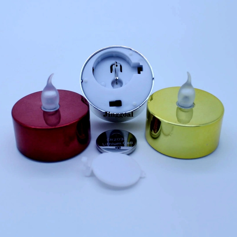 Electro-Plated Galvanize Battery Flameless Tealight LED Candle Light