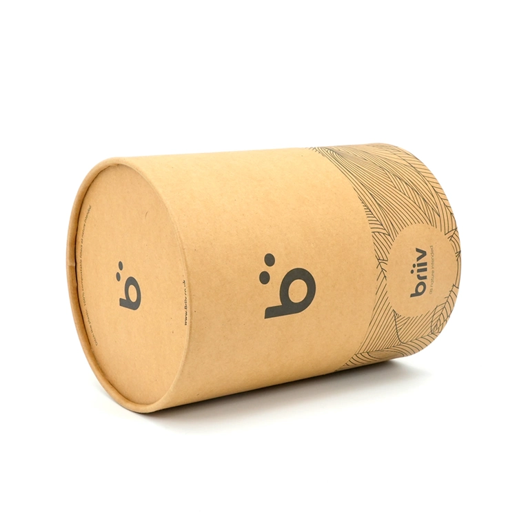 Custom Printing Kraft Top&Bottom Rolled Packaging Paper Tube for Tea