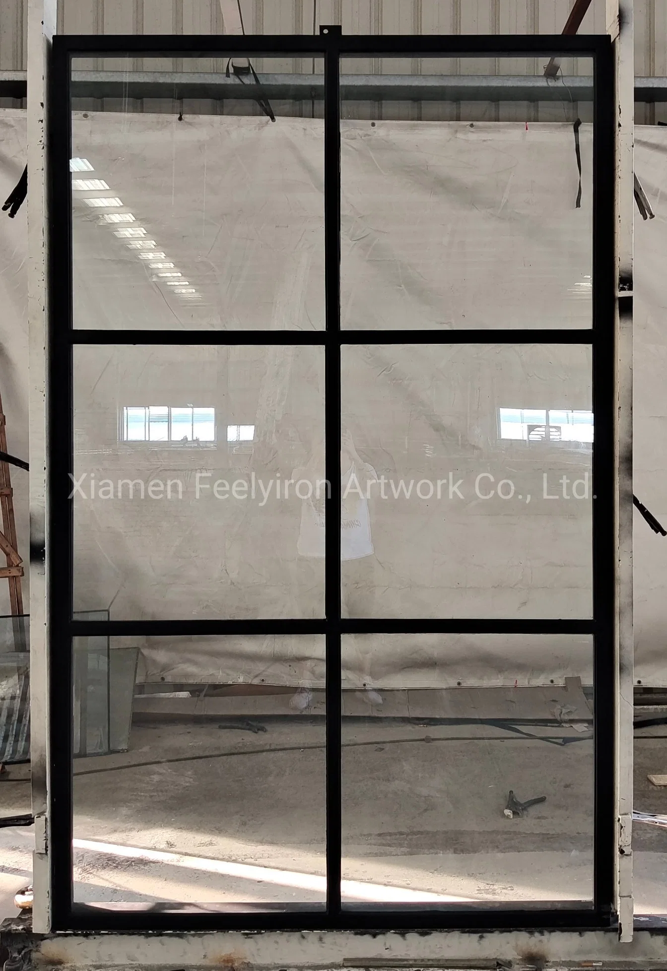 Thermal Break Hot Sale Arch Top Decorative Wrought Steel Glass Door